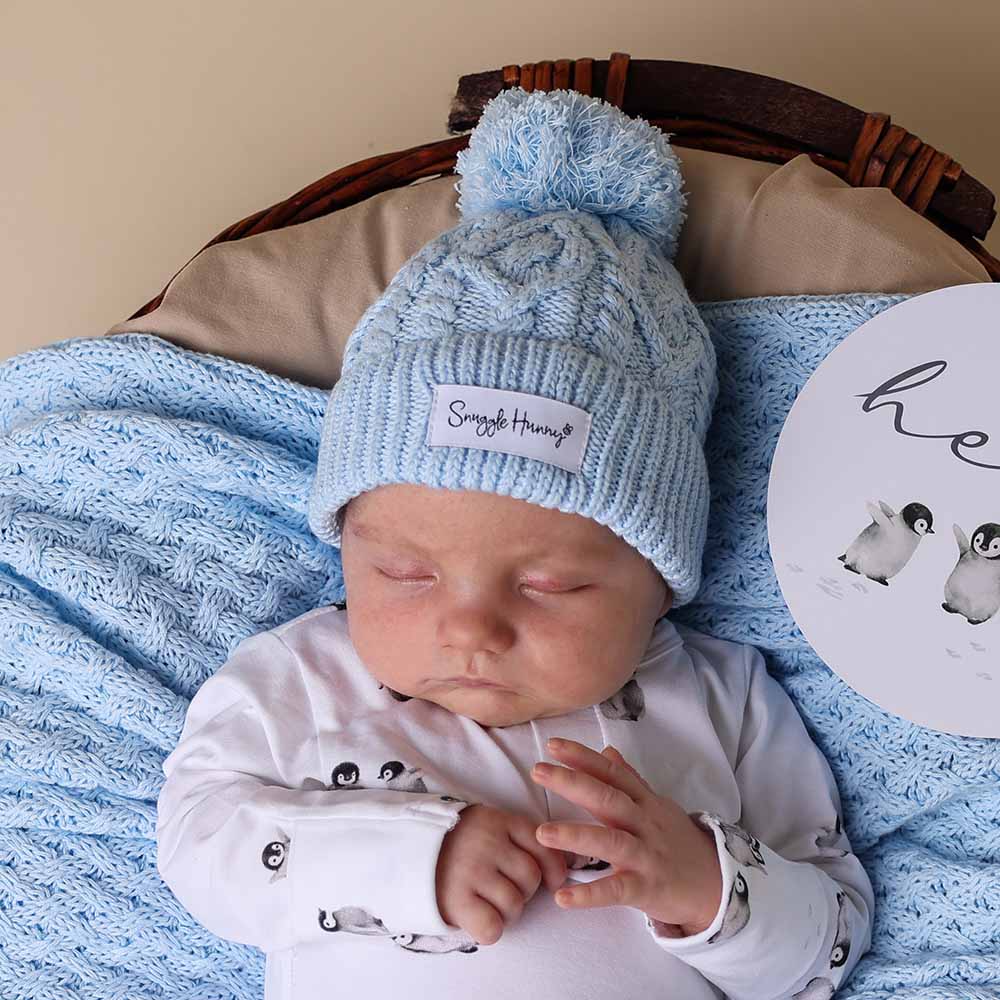 Knit Beanie - Snuggle Hunny - Light Blue