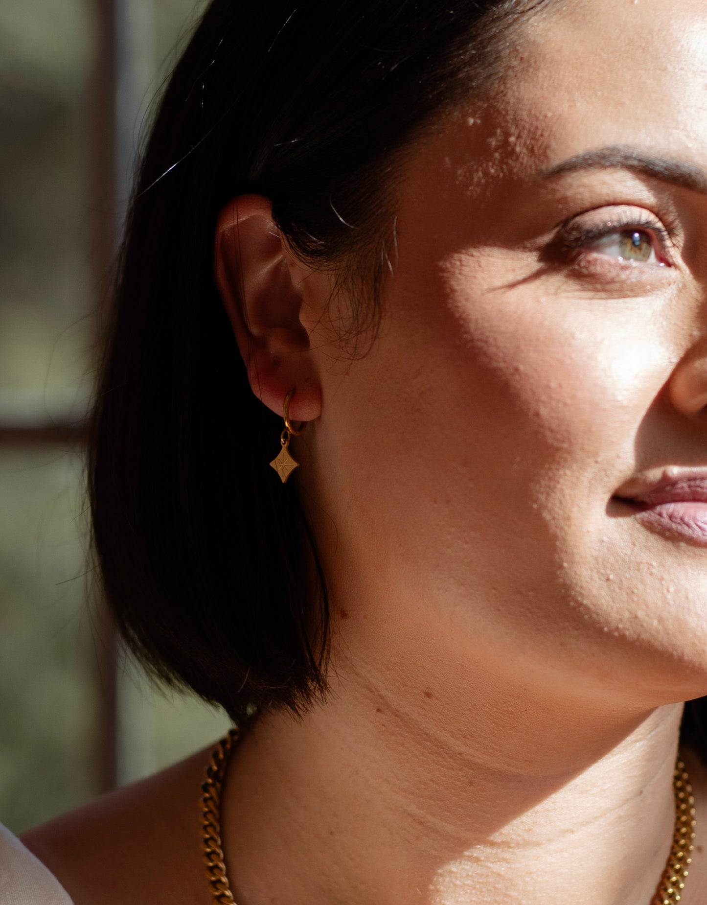 Earrings - Katy B - Diamond Hoop