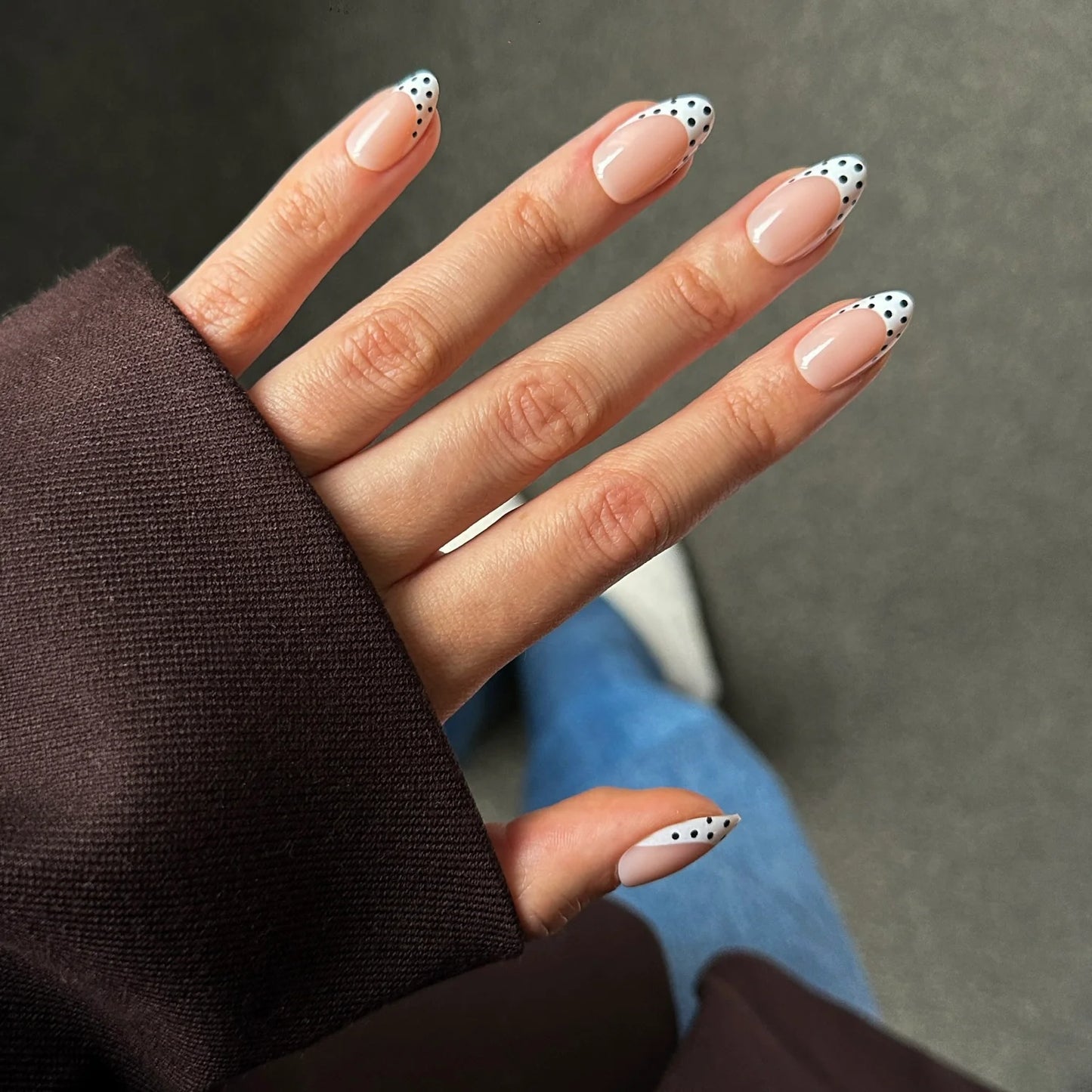 Nail Kit - White Polka (gel) - Pressing Nails