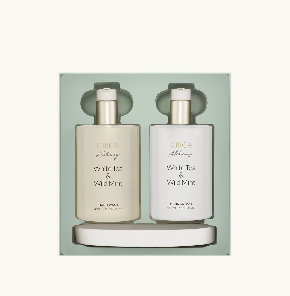 Hand Care Duo - Hand Wash, Hand Lotion and Tray - Alchemy - Circa Fragrances - White Tea and Wild Mint