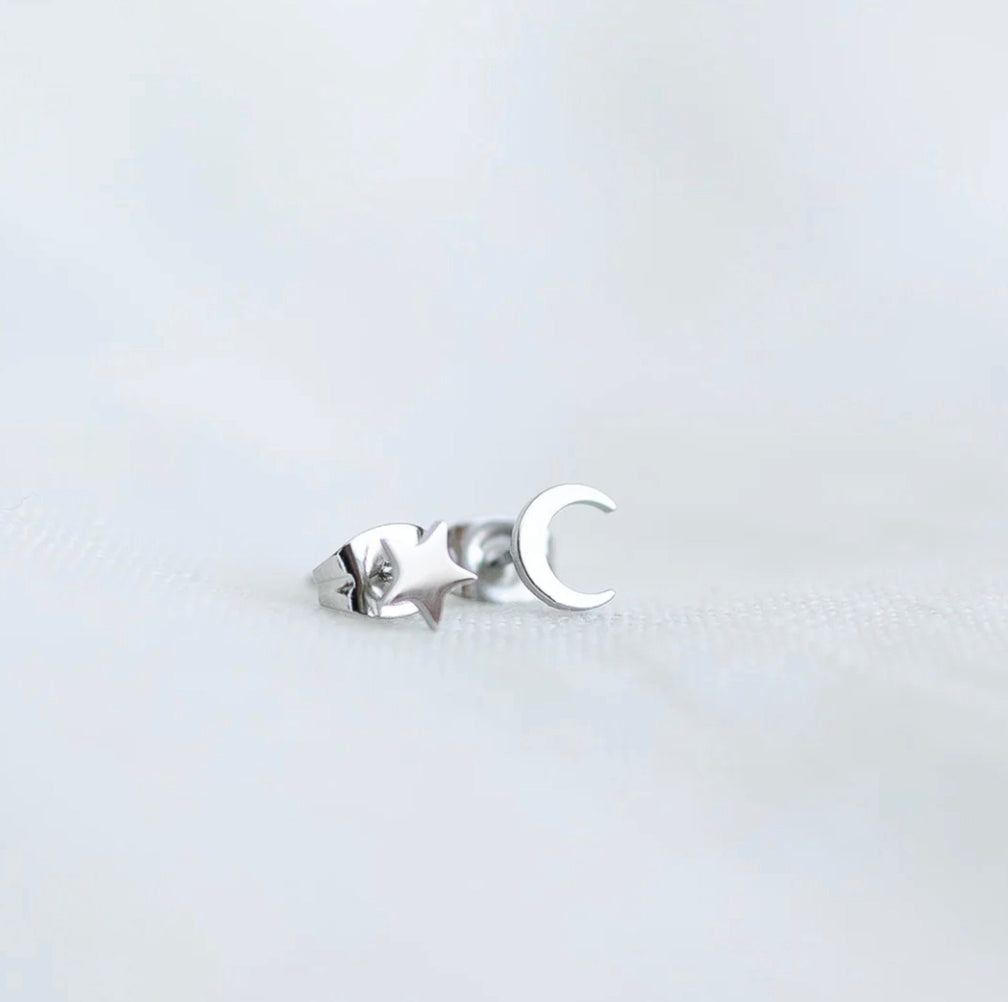 Earrings - Katy B - Star and Crescent Studs