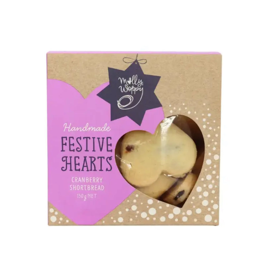 Biscuits (Boxed) - Festive Hearts - Cranberry Shortbread