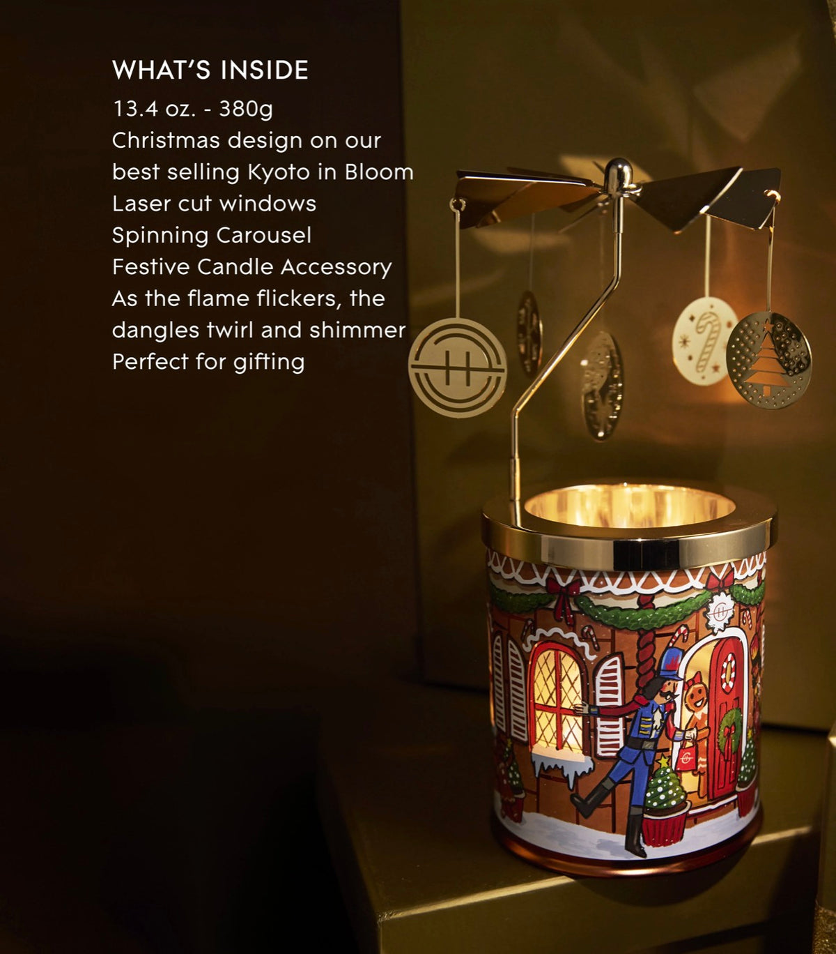 Set - Candle & Spinning Carousel - Kyoto in Bloom - Glasshouse Fragrances