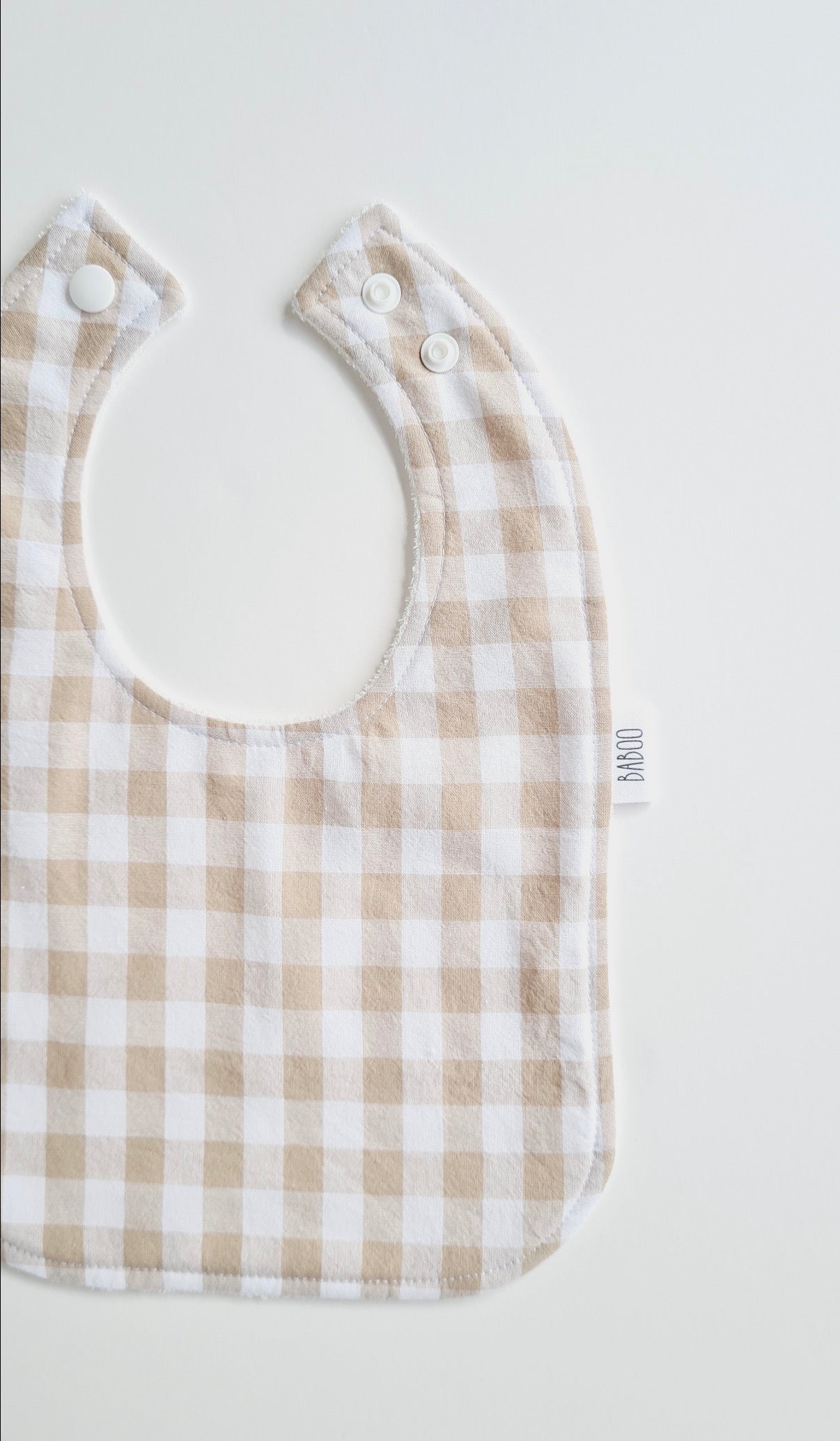 Feeding Bib - Beige Gingham