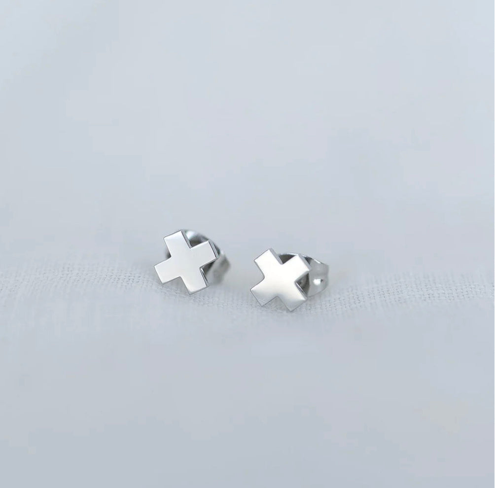 Earrings - Katy B - Mini Cross Stud