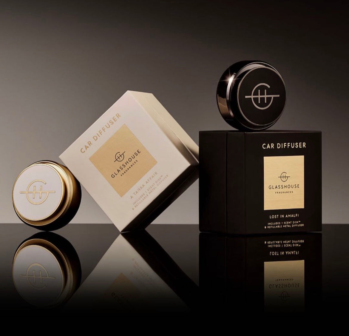 Car Diffuser - Glasshouse - Cream/Gold - A Tahaa Affair