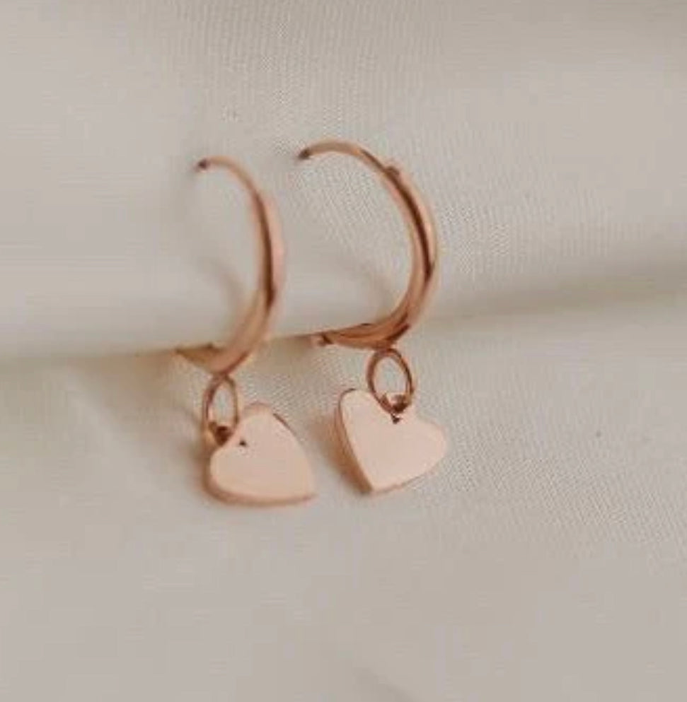 Earrings - Katy B - Heart Hoops