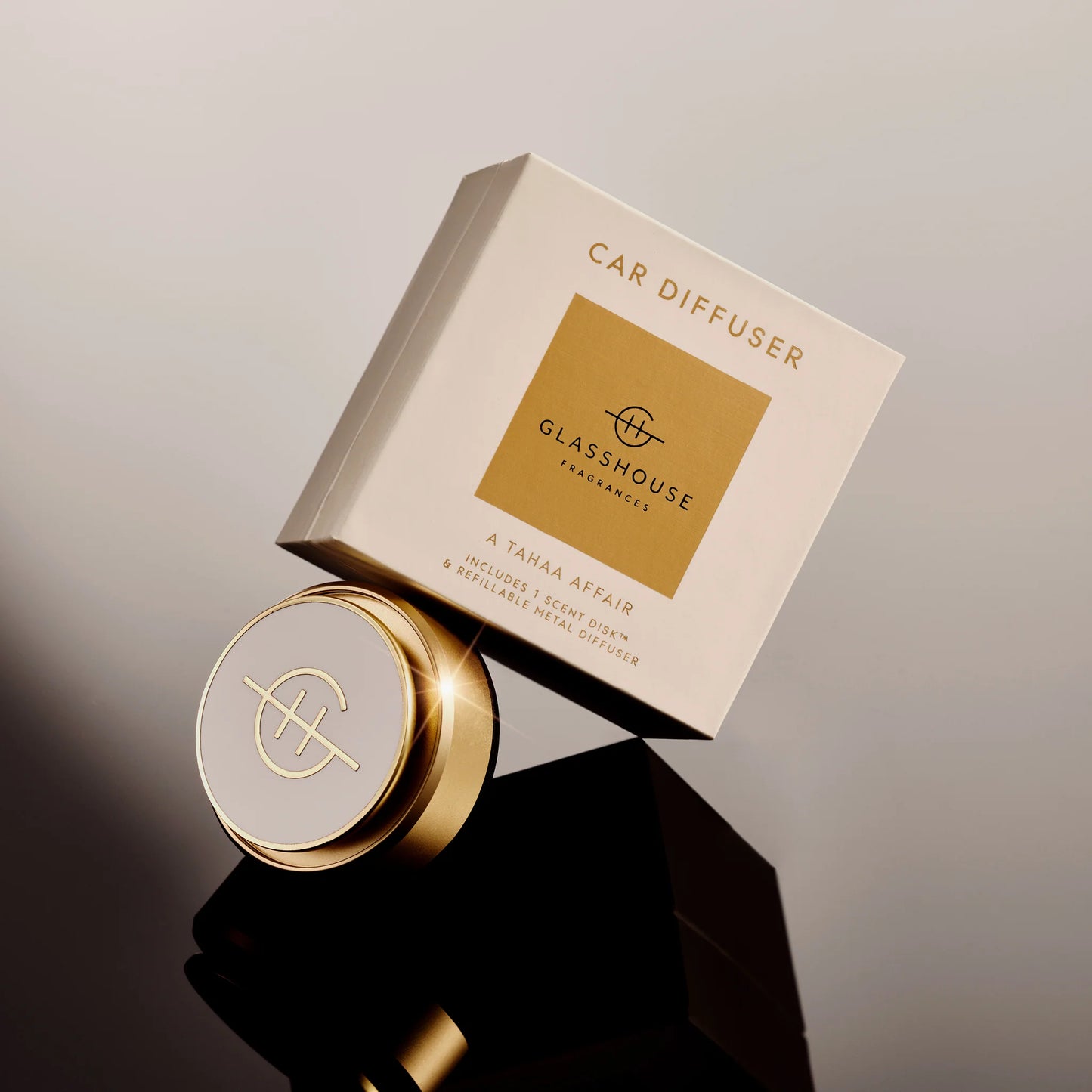 Car Diffuser - Glasshouse - Cream/Gold - A Tahaa Affair