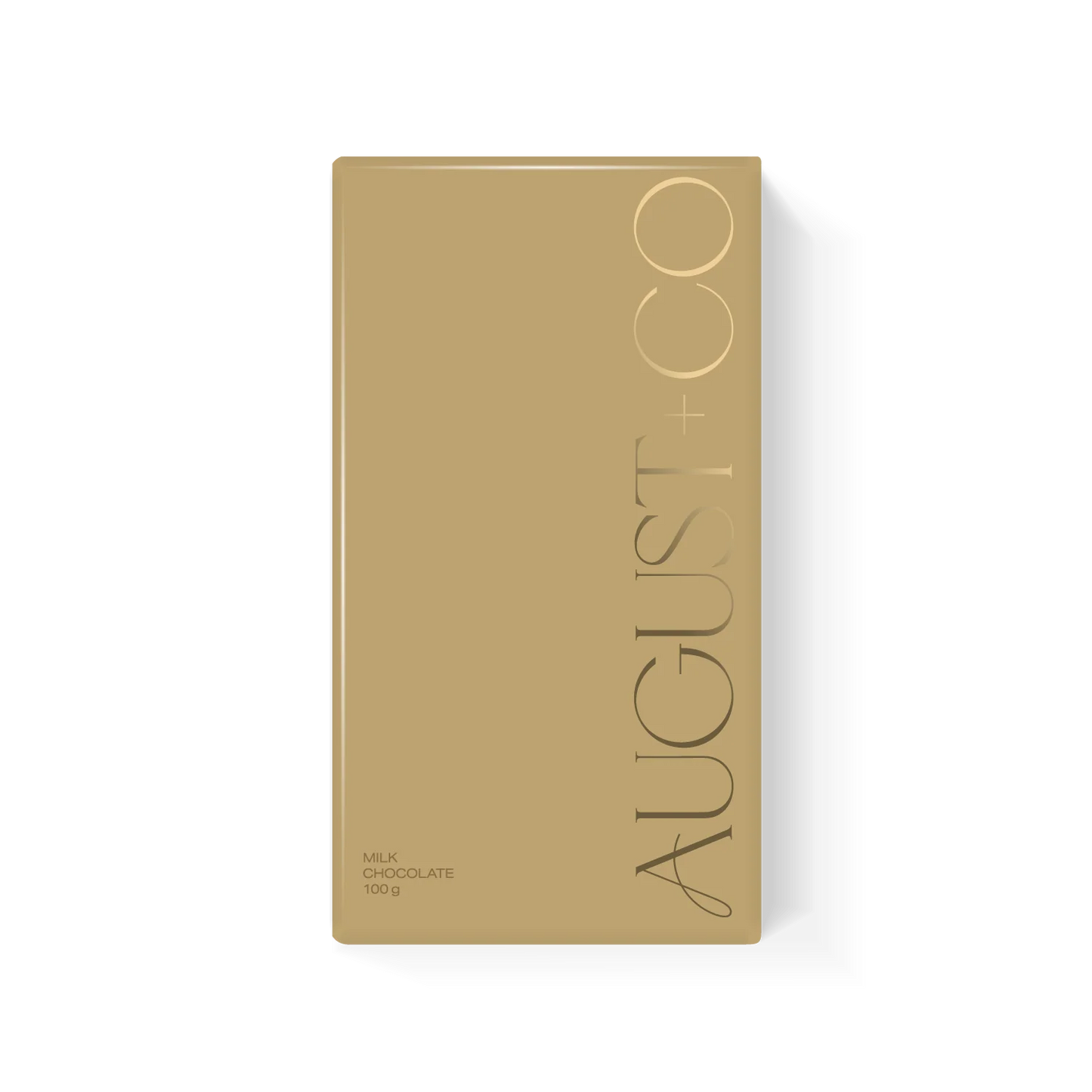 August + Co Milk Chocolate 100g Gold Packaging