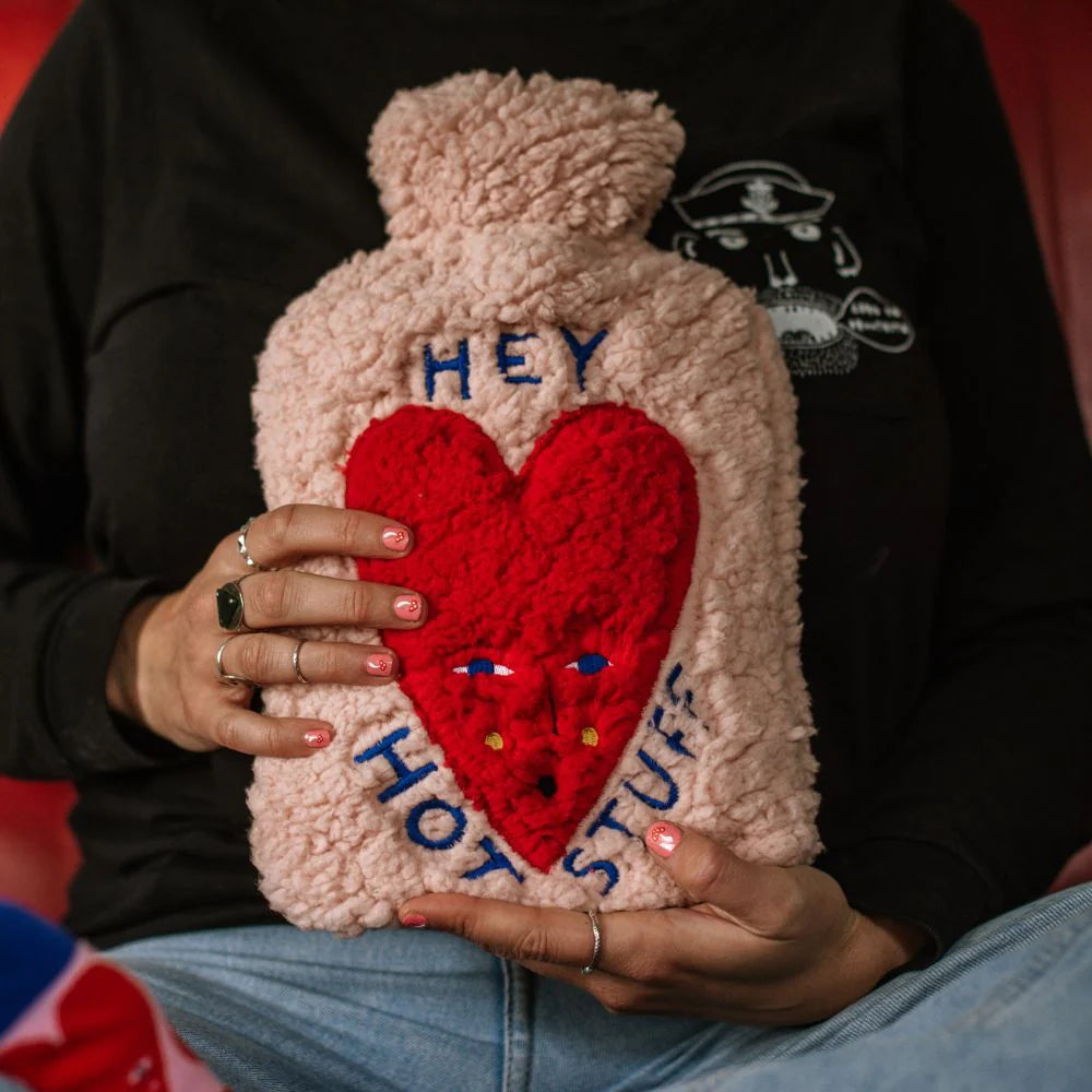 Hey Hot Stuff - Hot Water Bottle Cover & Bottle