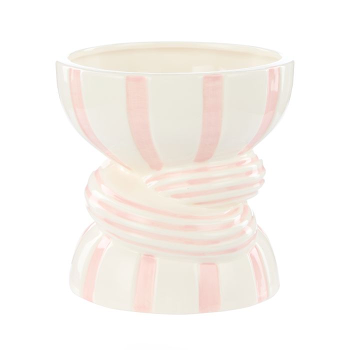 Lulu Vase - Twist Stripe - Pink and White