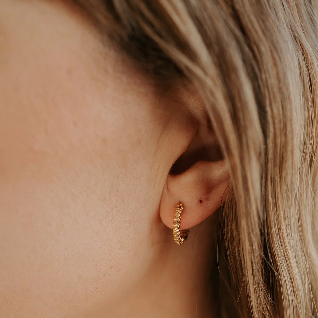 Earrings - Katy B - Twist Ruby Hoops