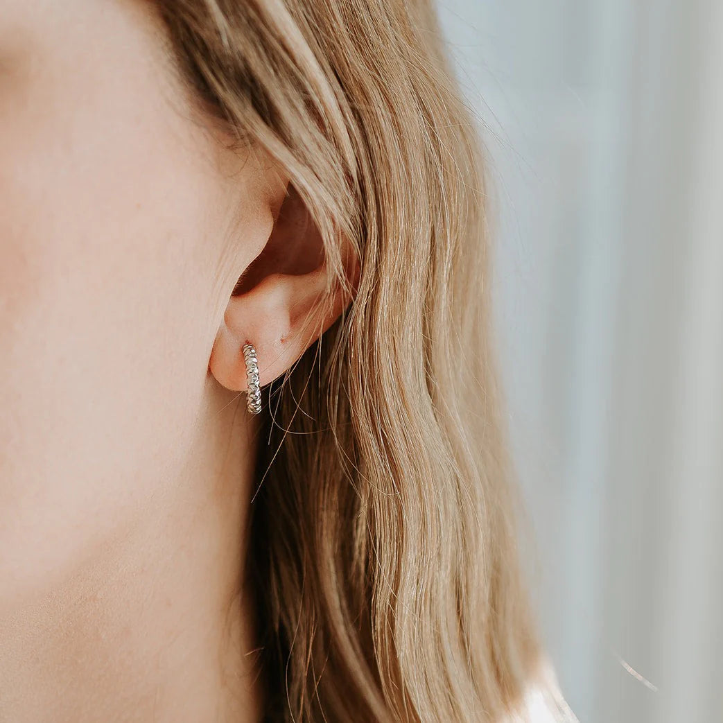 Earrings - Katy B - Twist Ruby Hoops