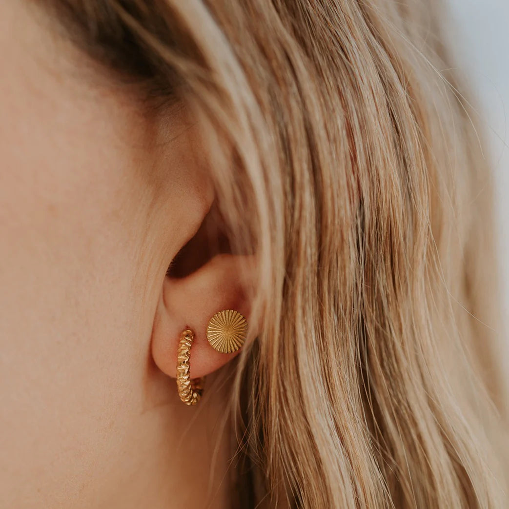 Earrings - Katy B - Twist Ruby Hoops