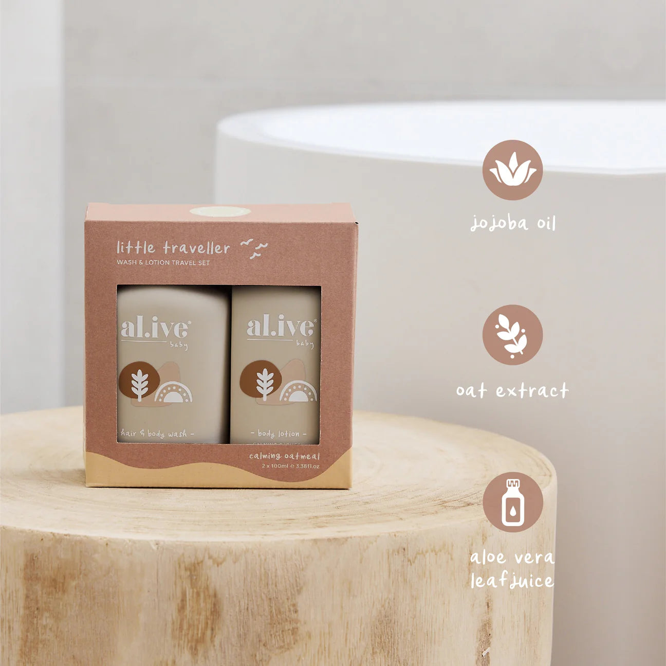 Little Traveller Wash & Lotion Travel Set - Al.ive - Calming Oatmeal