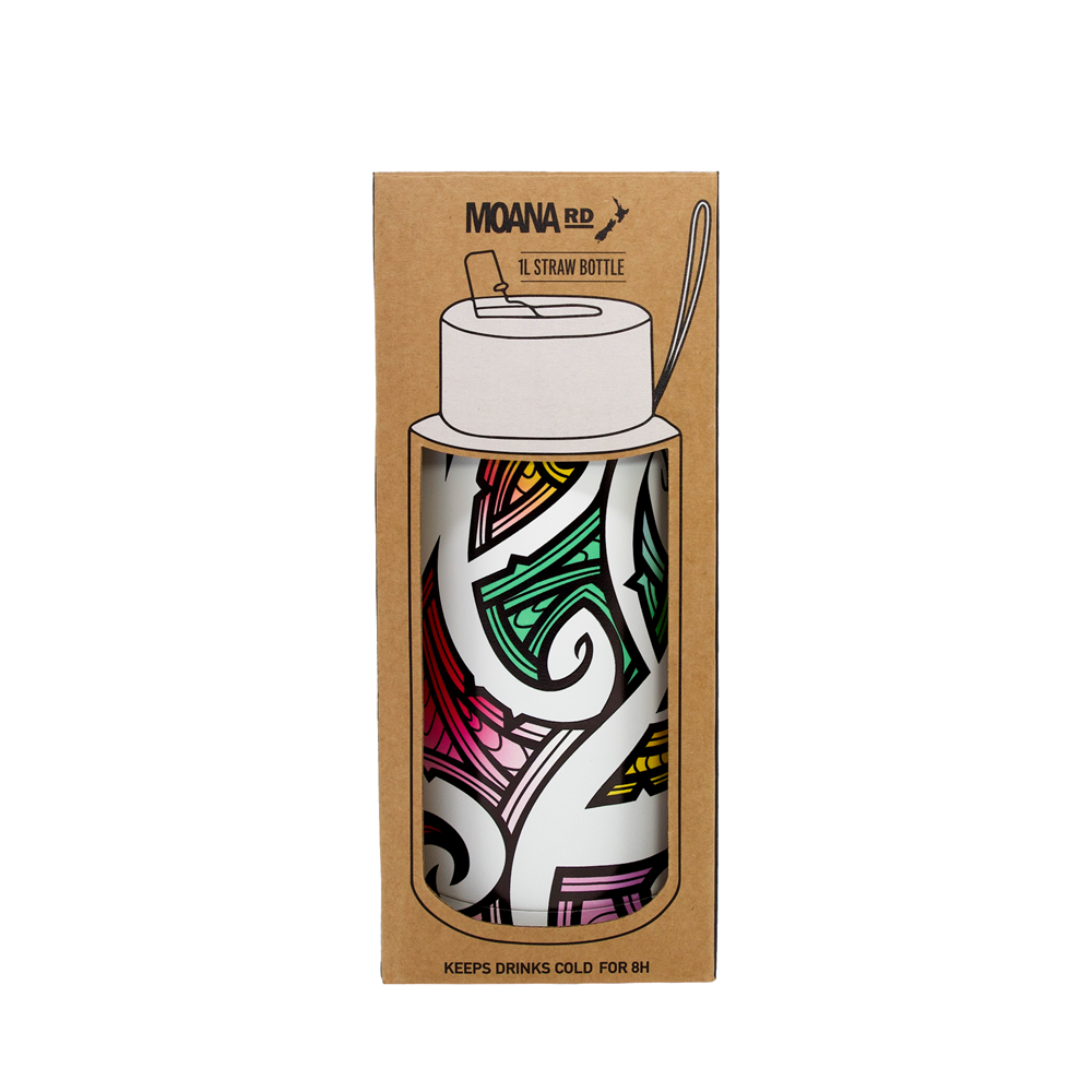Coloured (Niwa) Drink Bottle - Miriama Grace-Smith - 1 Ltr