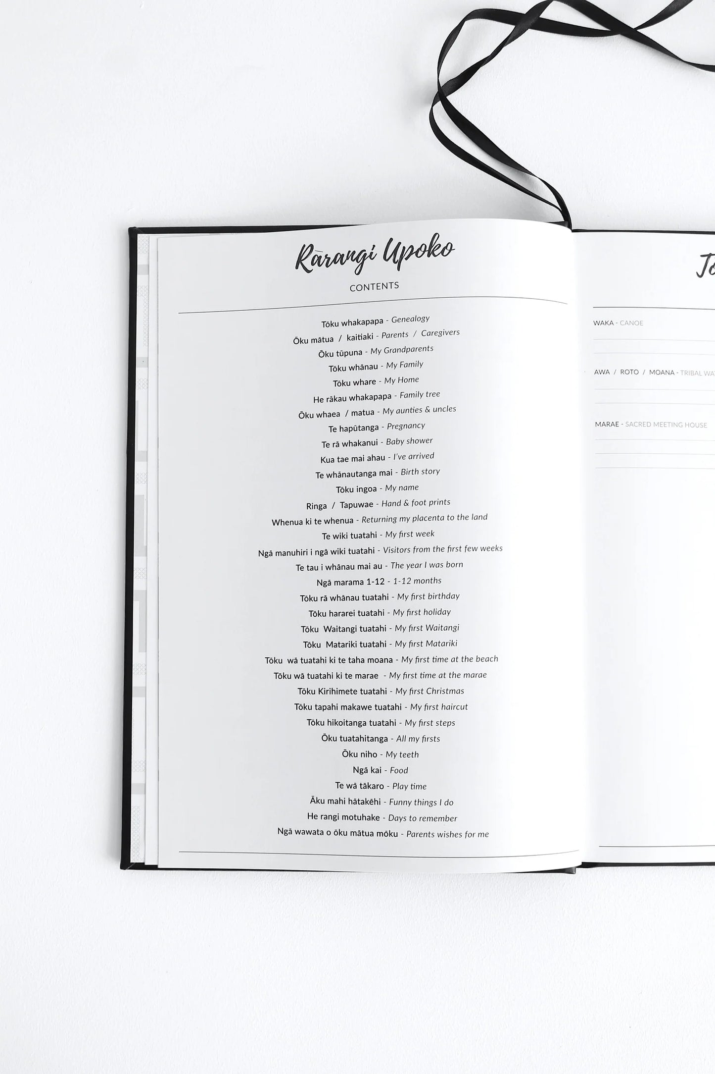 Puka Pepi - Baby Book - Tuhono - White & Gold