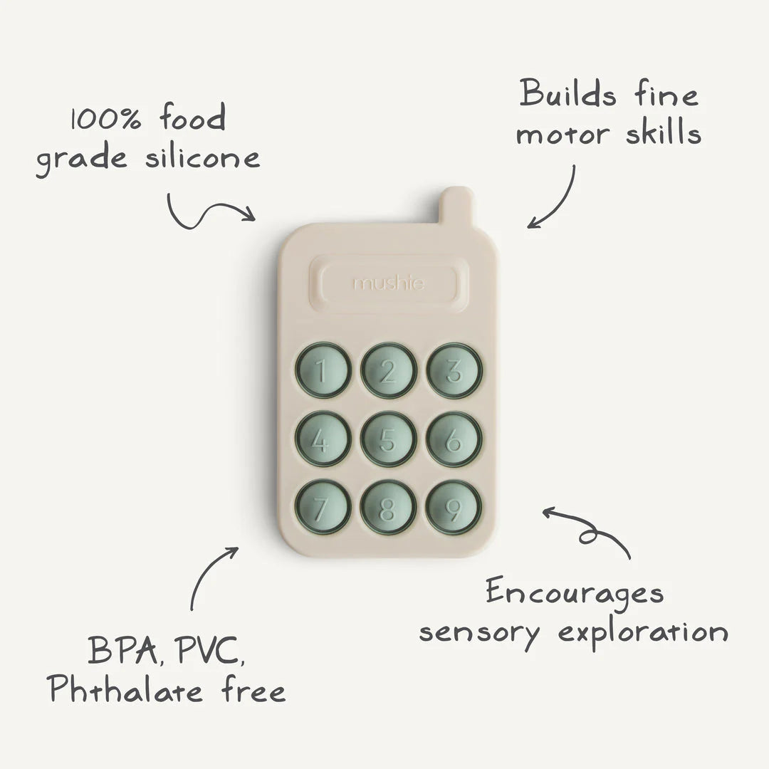 Teether - Mushie - Toy Phone Press - Blush