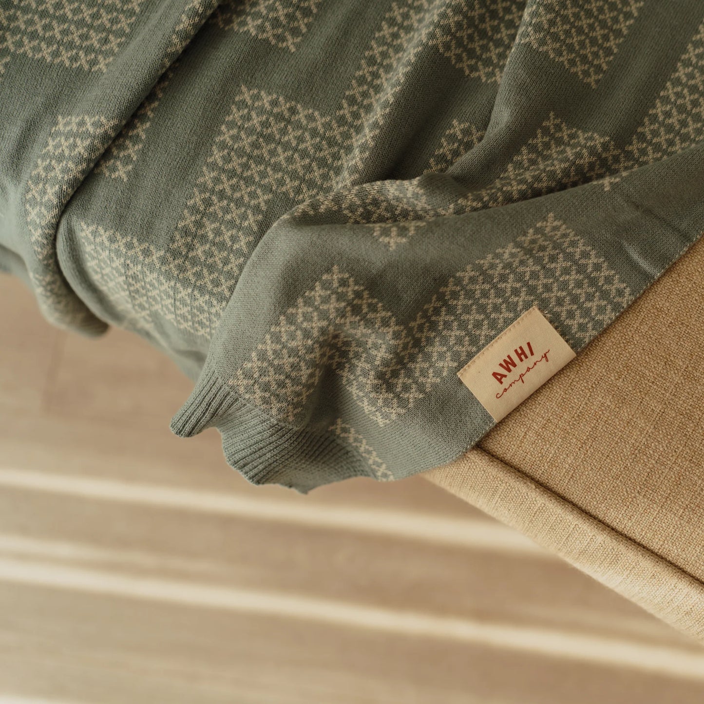 Pēpi Blanket - Knitted - Poutama - Awhi Company - Blue
