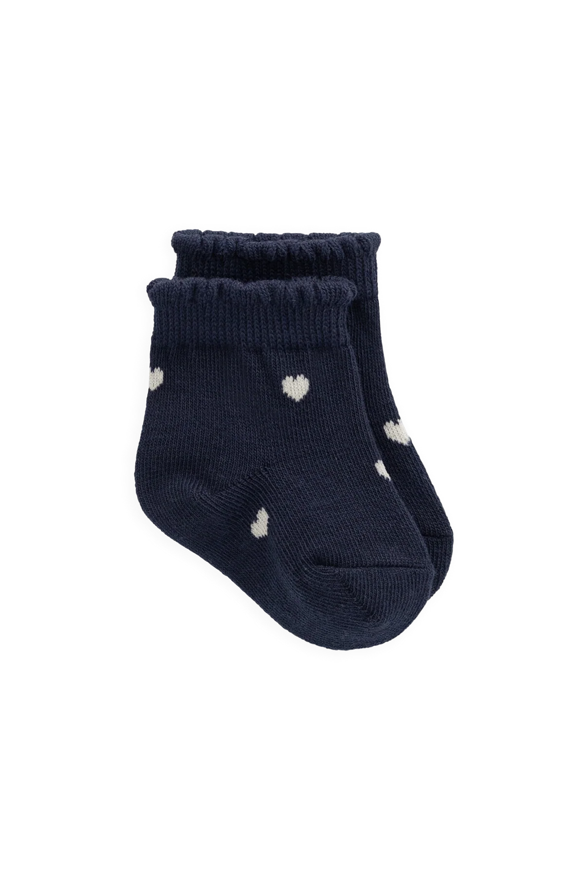 Socks - Navy Heart - Jamie Kay - NB