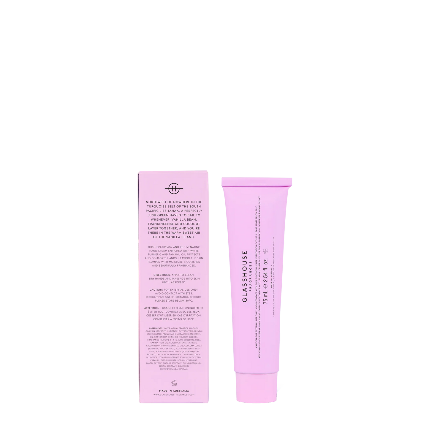Hand Cream - Glasshouse Fragrances - A Tahaa Affair - Vanilla Caramel