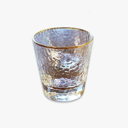 Hammered Glass with Gold Rim
