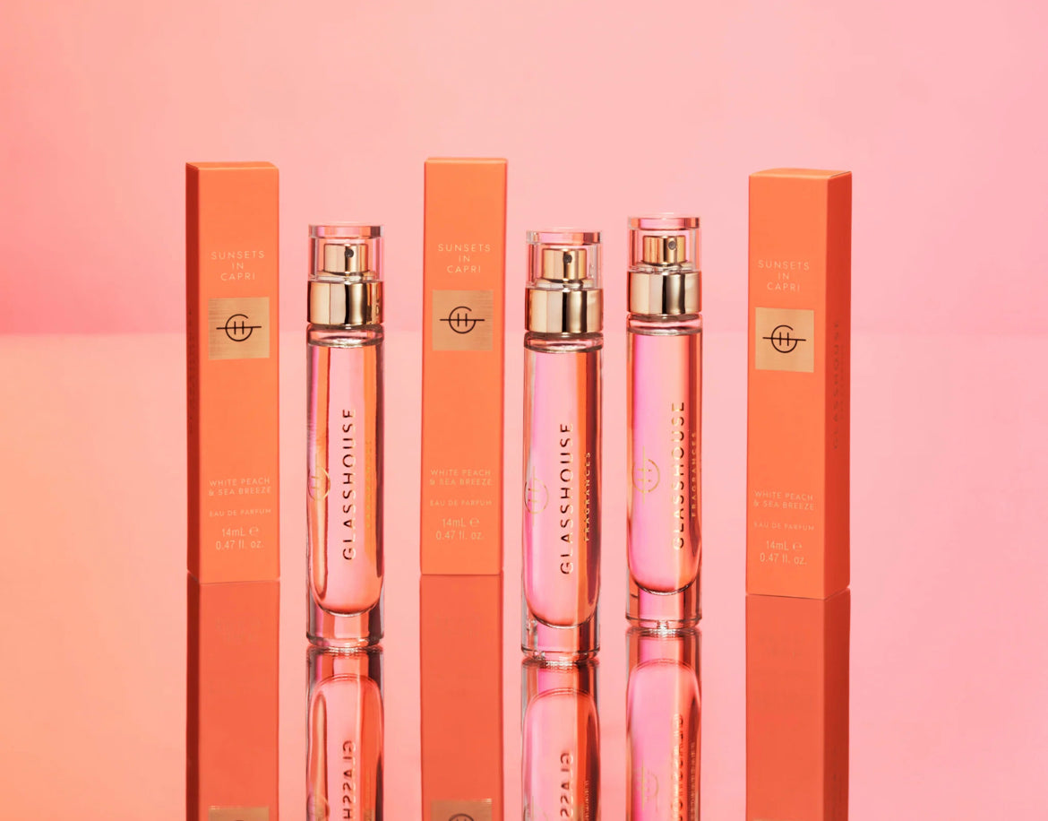 Perfume - 14ml - Sunsets in Capri (White Peach + Seabreeze) - GLASSHOUSE