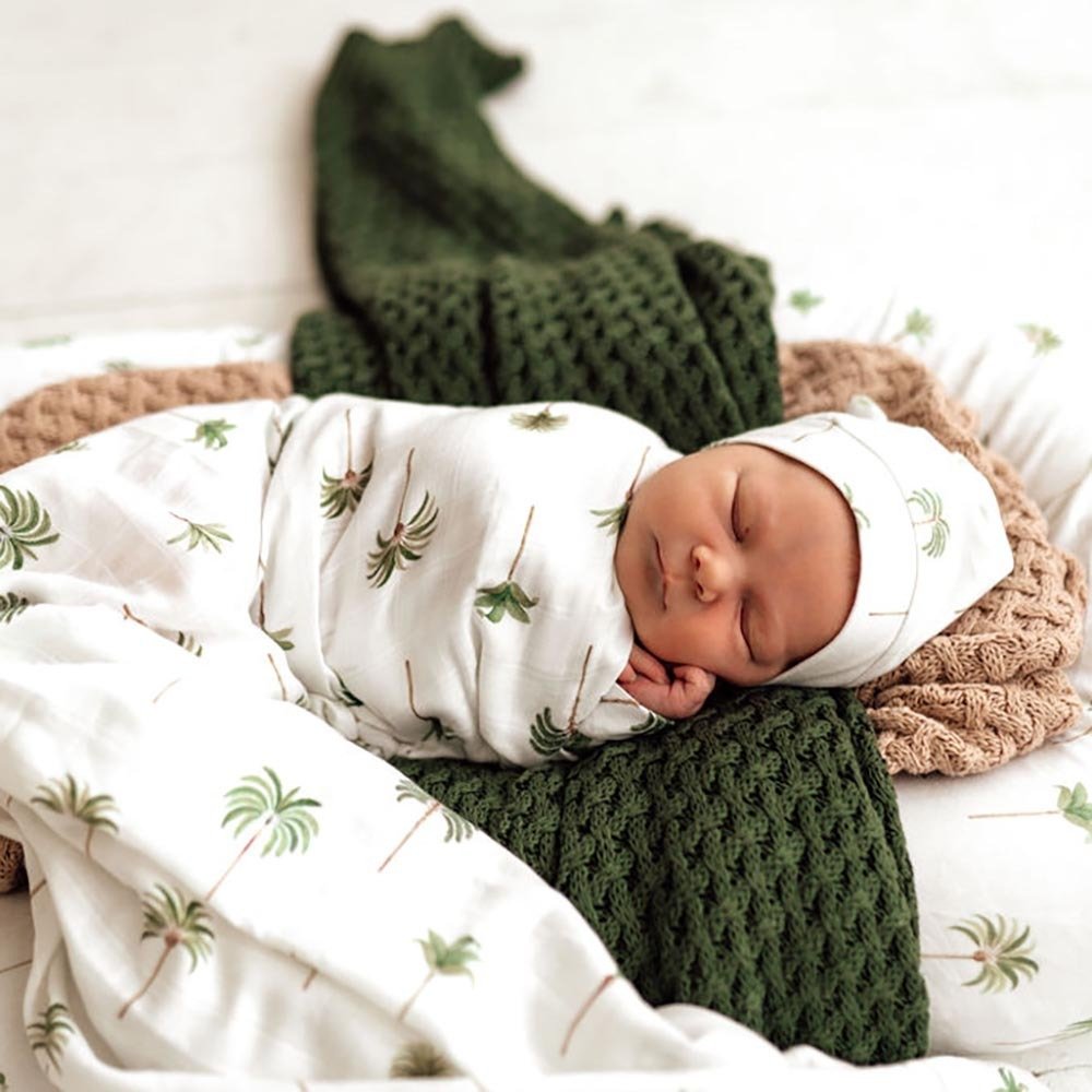 Muslin Wrap - Snuggle Hunny - Green Palm