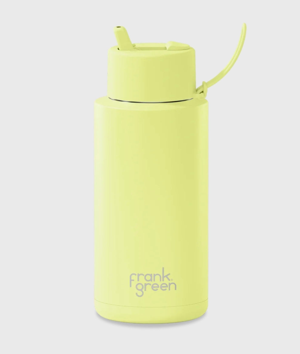 Reusable Bottle - Frank Green - 1ltr - Glow in the Dark! Star Glow (Yellow)