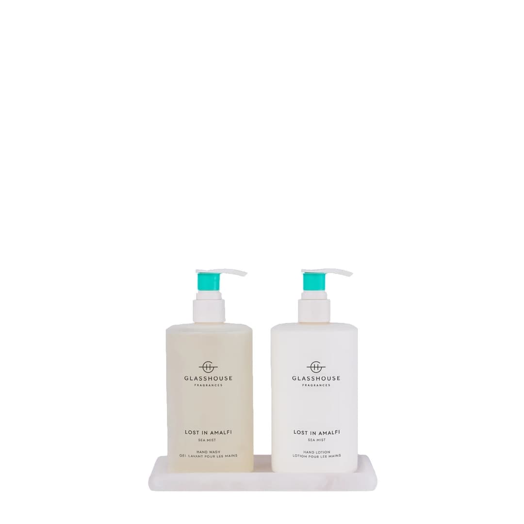 Hand Care Duo - Hand Wash, Hand Lotion & Tray - Glasshouse Fragrances -Lost in Amalfi