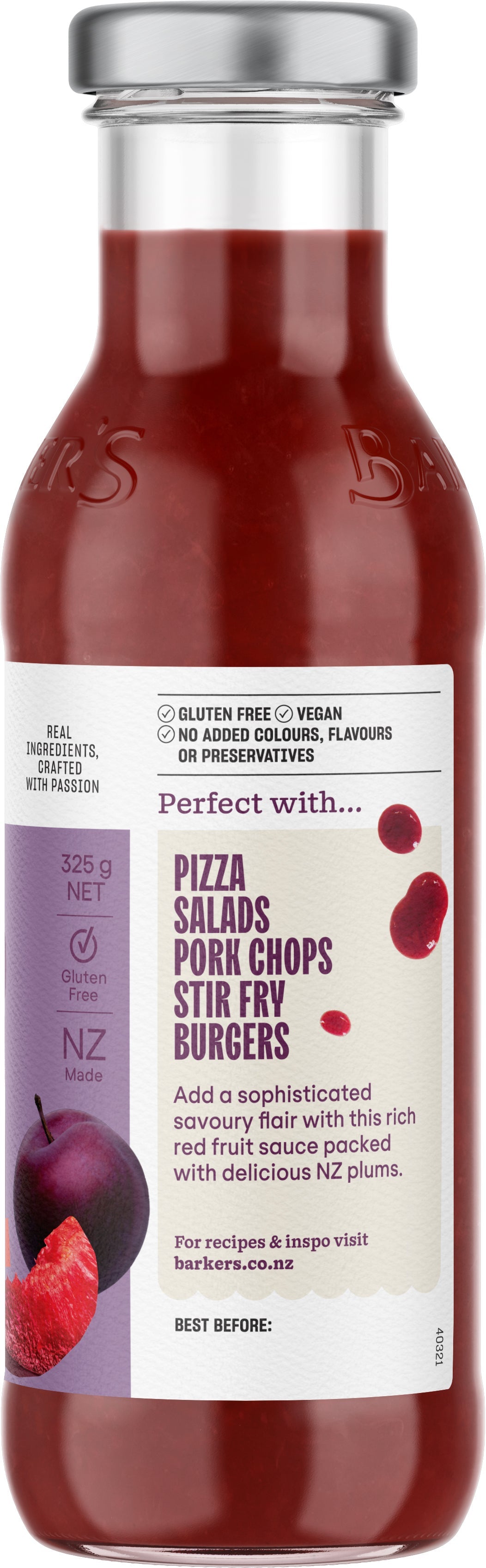 Central Otago Plum Sauce- Barkers - 325g