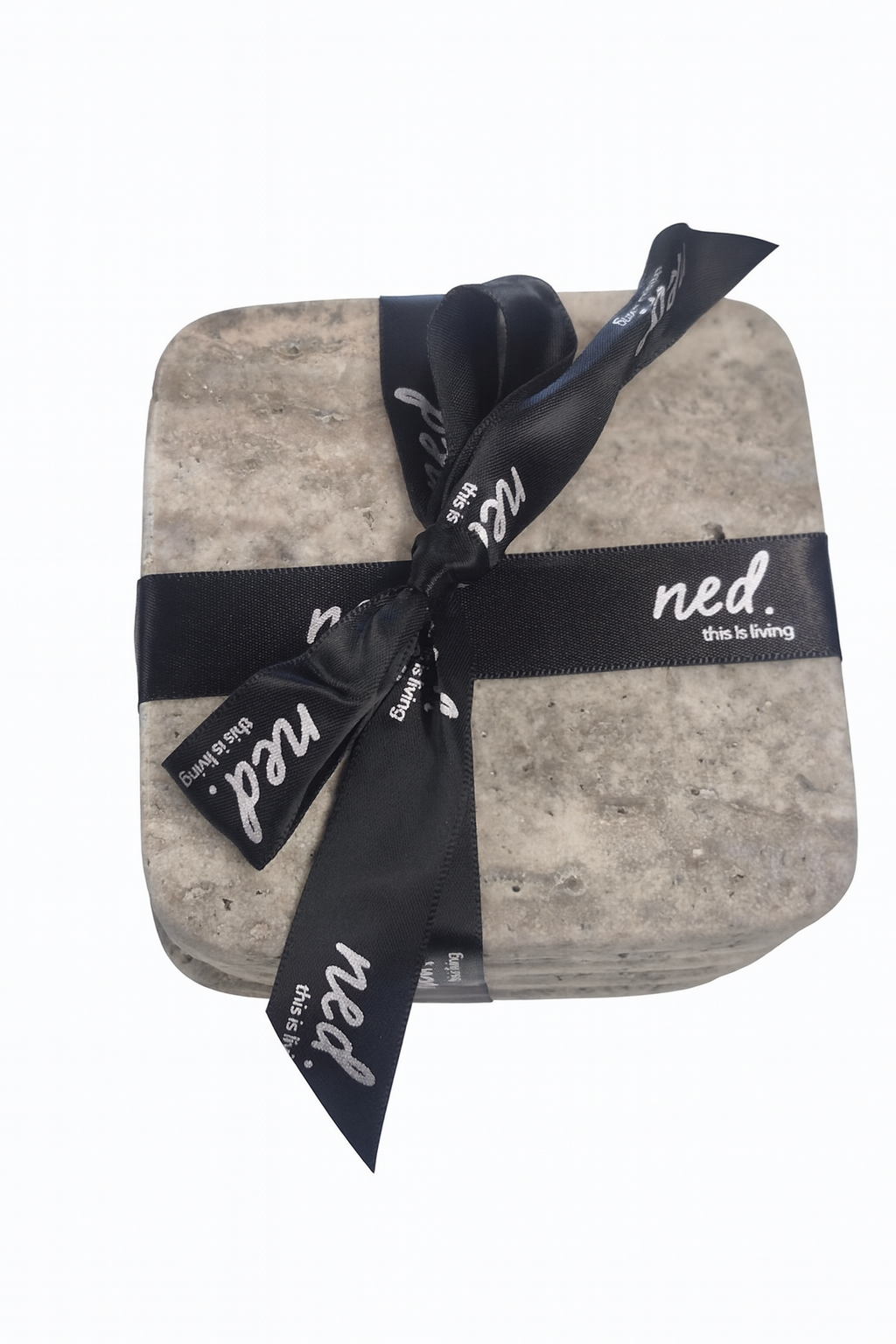 Stone Square Coasters - Travertine