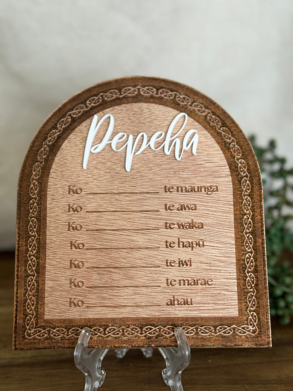 Pepeha Plaque