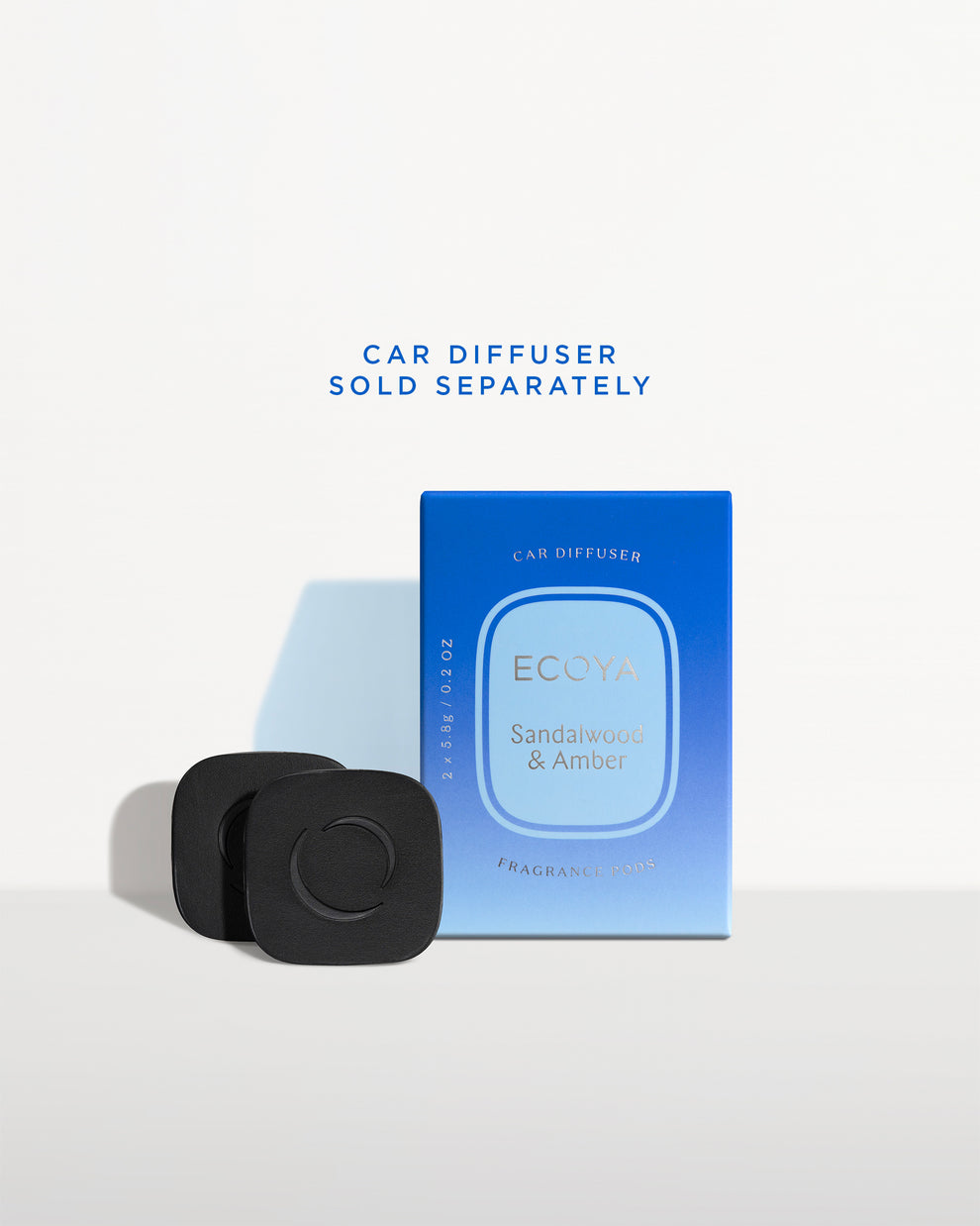 Car Diffuser Fragrance Pods (x2) - Ecoya - Sandalwood & Amber