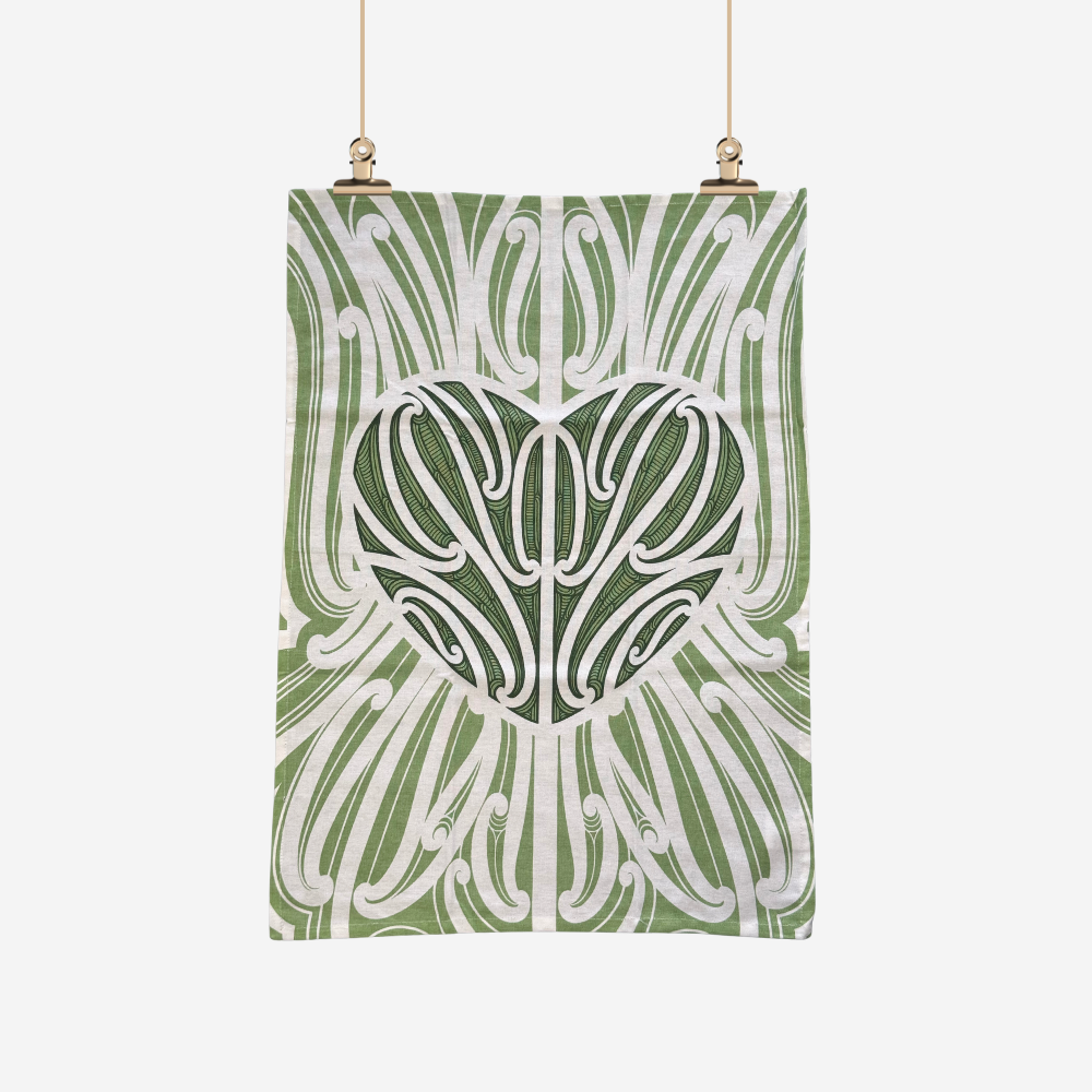 Tea Towel - Ngākau - Green