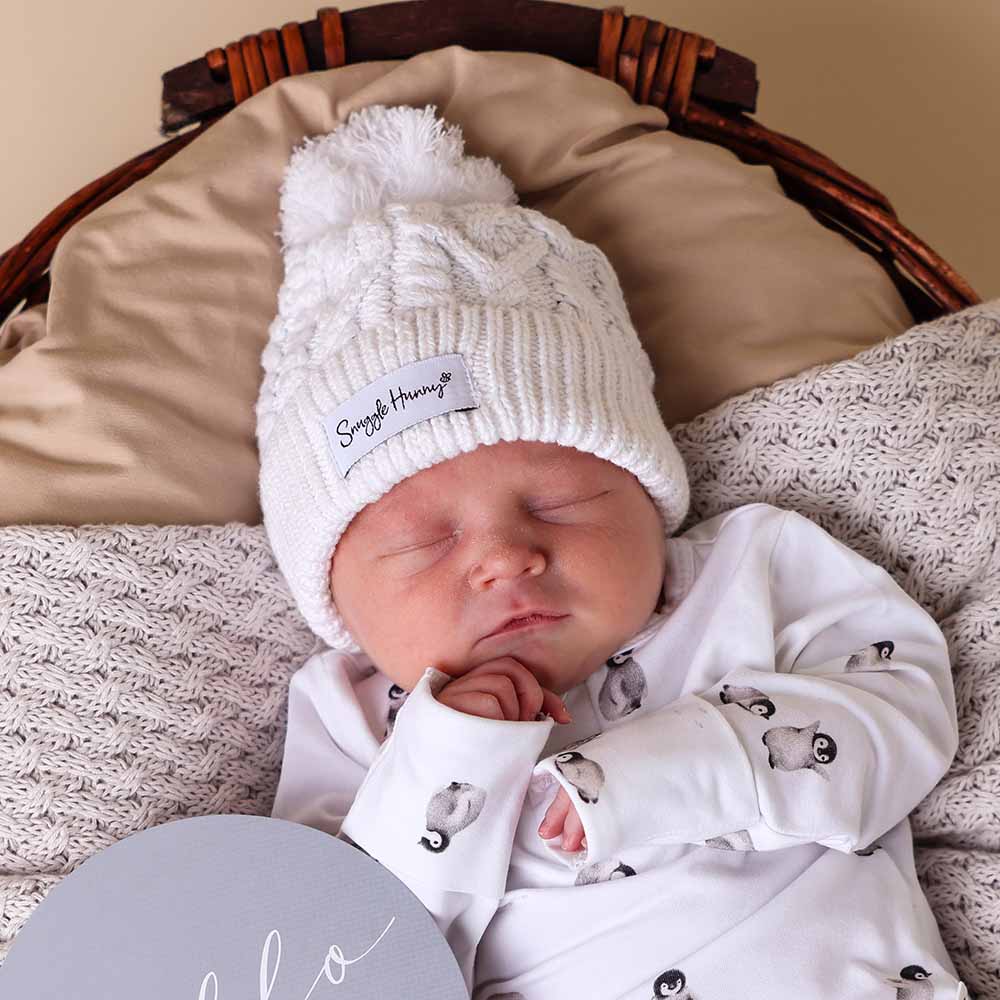 Knit Beanie - Snuggle Hunny - White