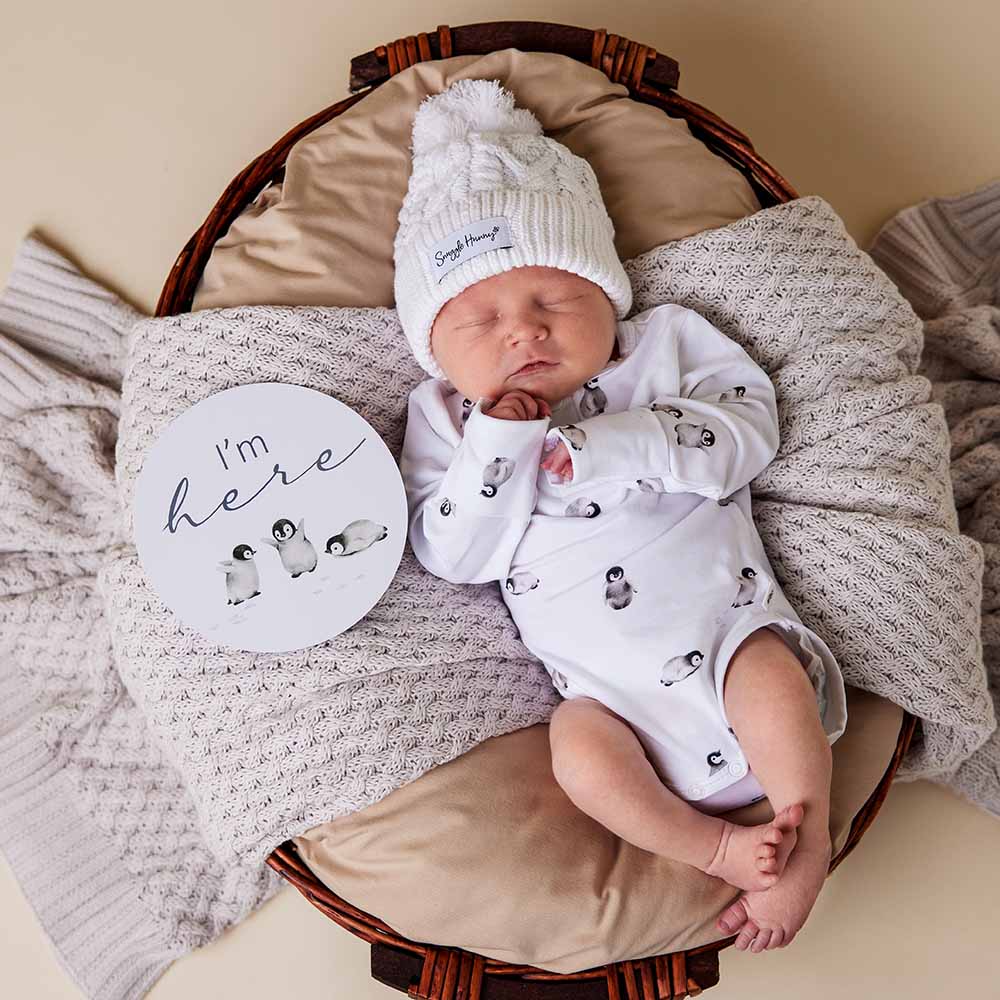 Knit Beanie - Snuggle Hunny - White