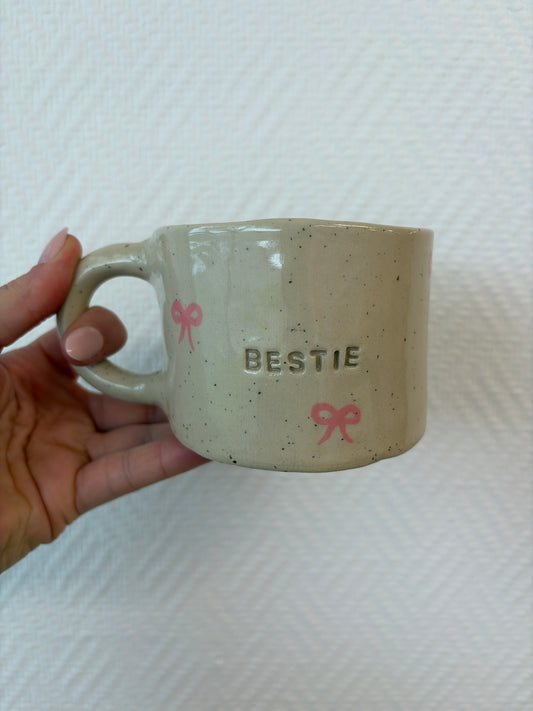 Pottery Mug - Bows #2045 - Bestie