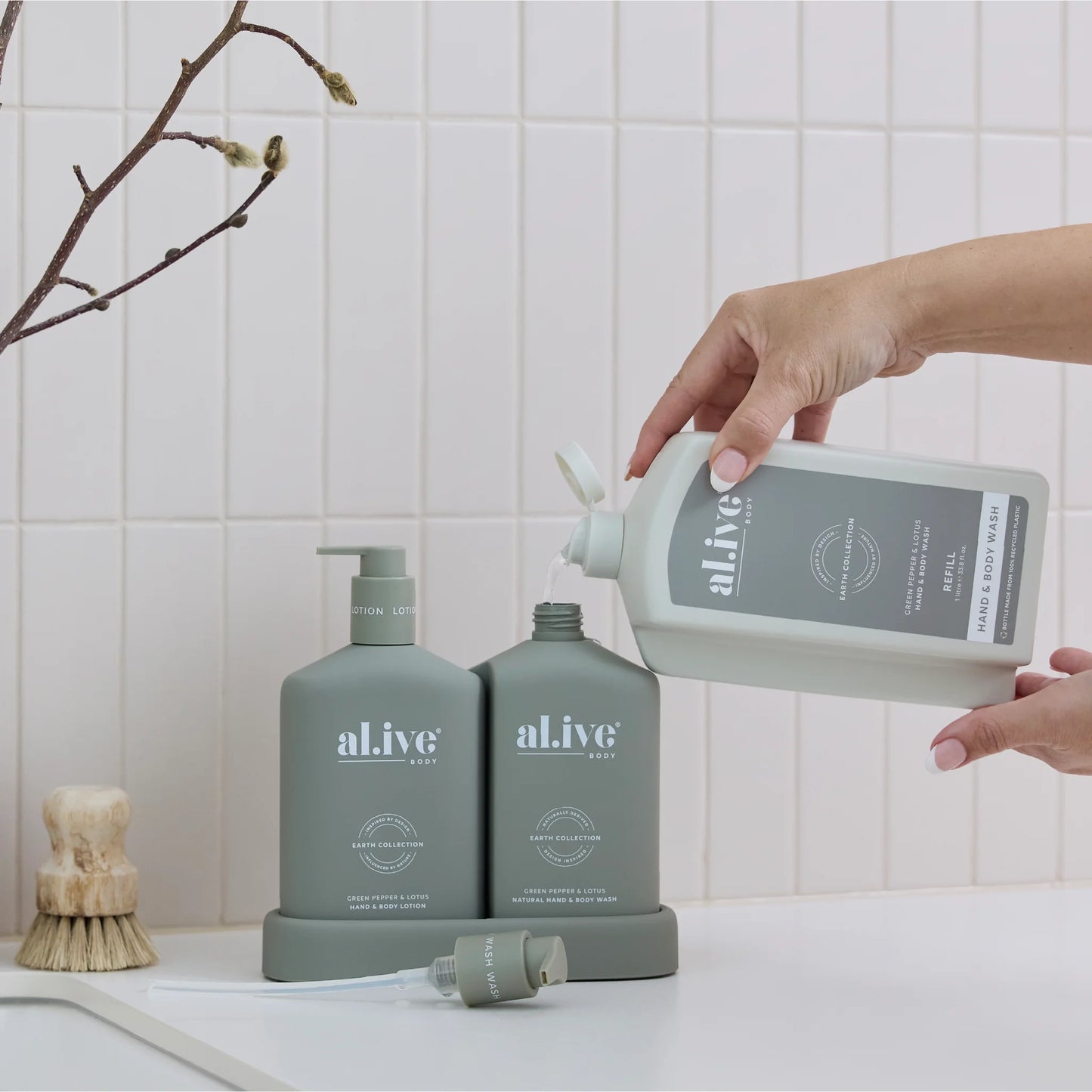 REFILL - Hand and Body Wash - Al.ive - Green Pepper & Lotus