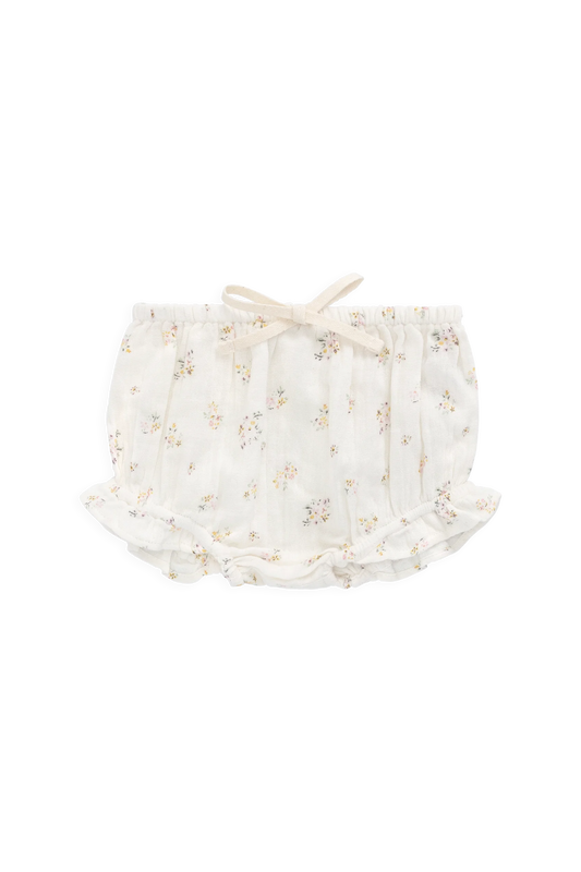 Organic Cotton Frill Bloomer - Ayla Whisper - 0-3m