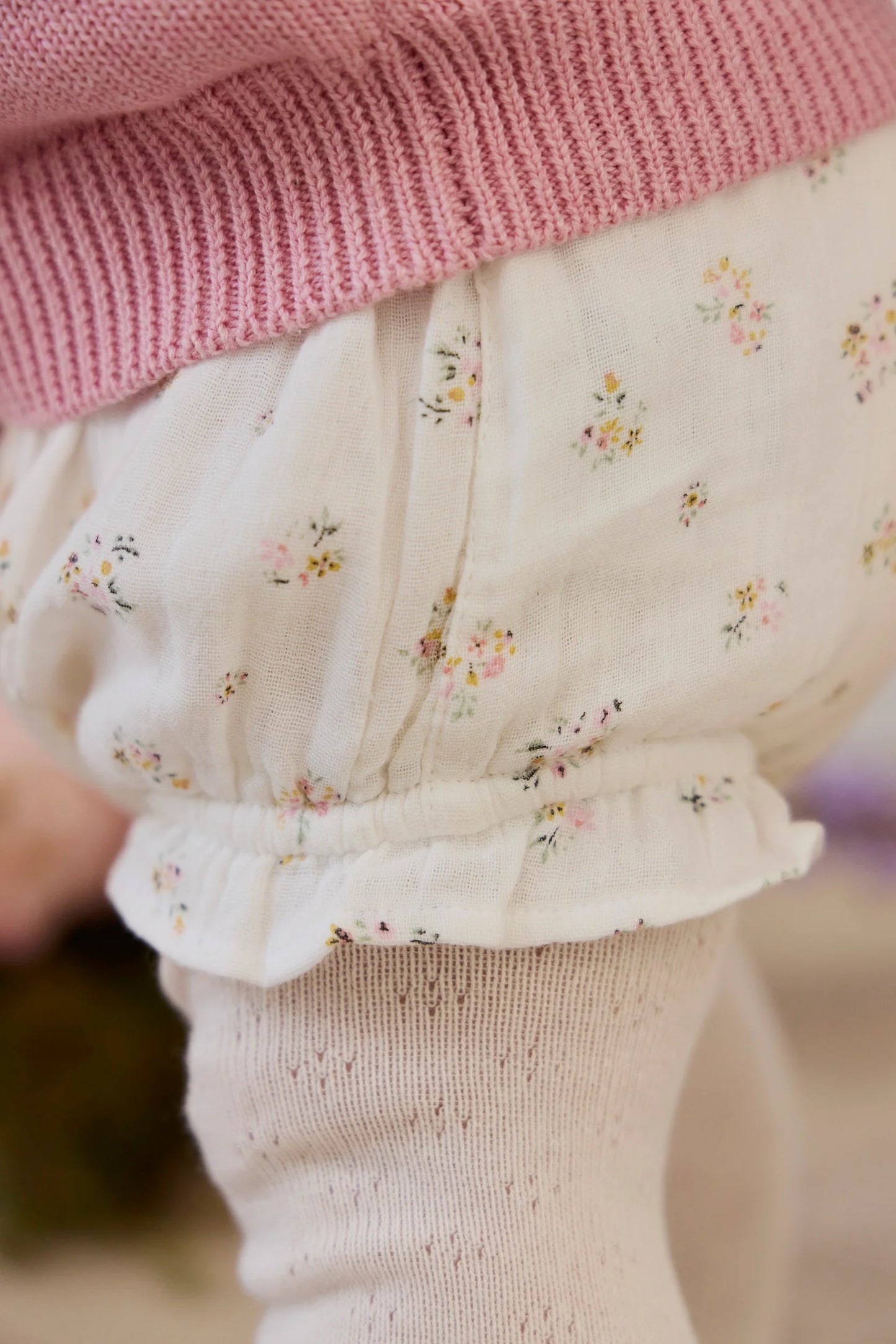 Organic Cotton Frill Bloomer - Ayla Whisper - 0-3m