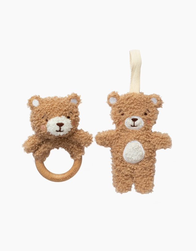 Ring Rattle & Dummy Chain Gift Set - Cuddly Bear