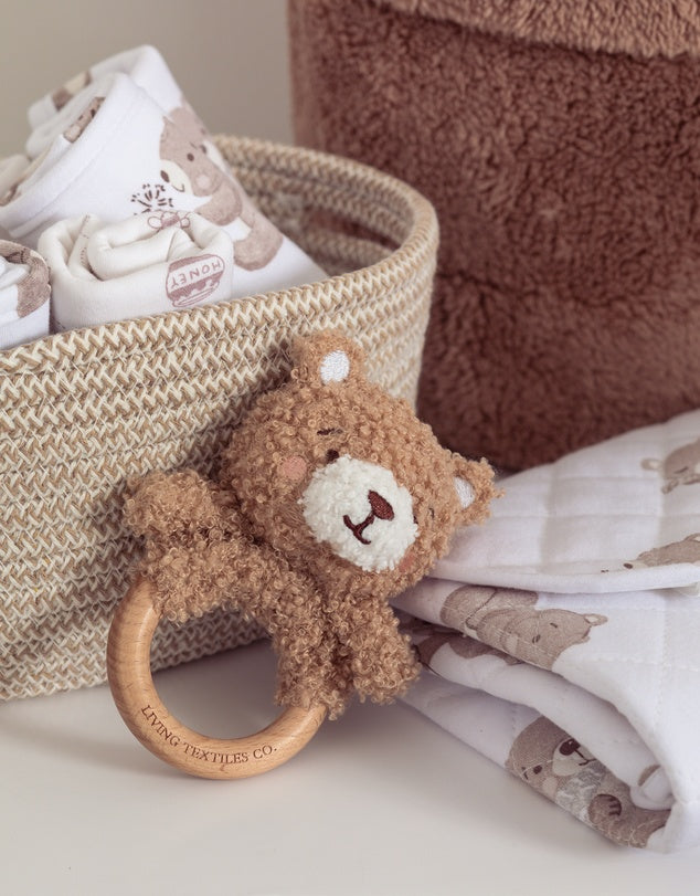 Ring Rattle & Dummy Chain Gift Set - Cuddly Bear