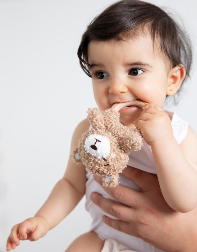 Ring Rattle & Dummy Chain Gift Set - Cuddly Bear