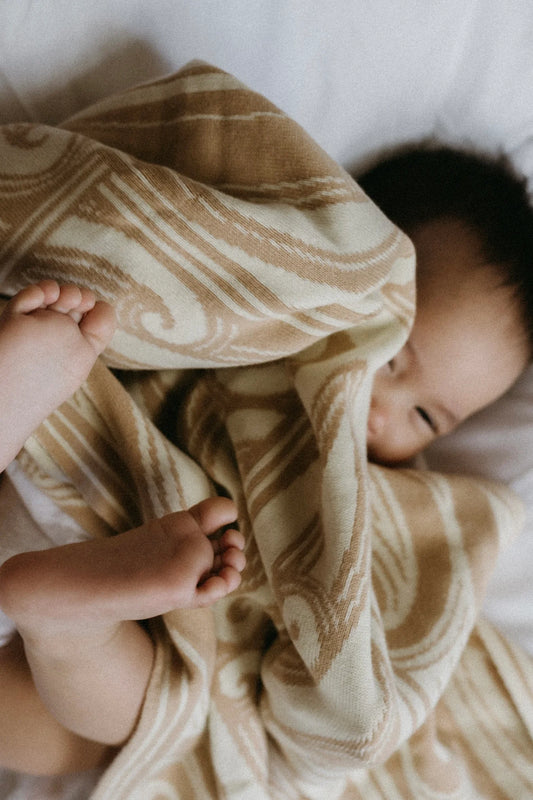 Pēpi Blanket - Hawaiiki Pēpi - Te Piringa 100% Organic Cotton - Beige