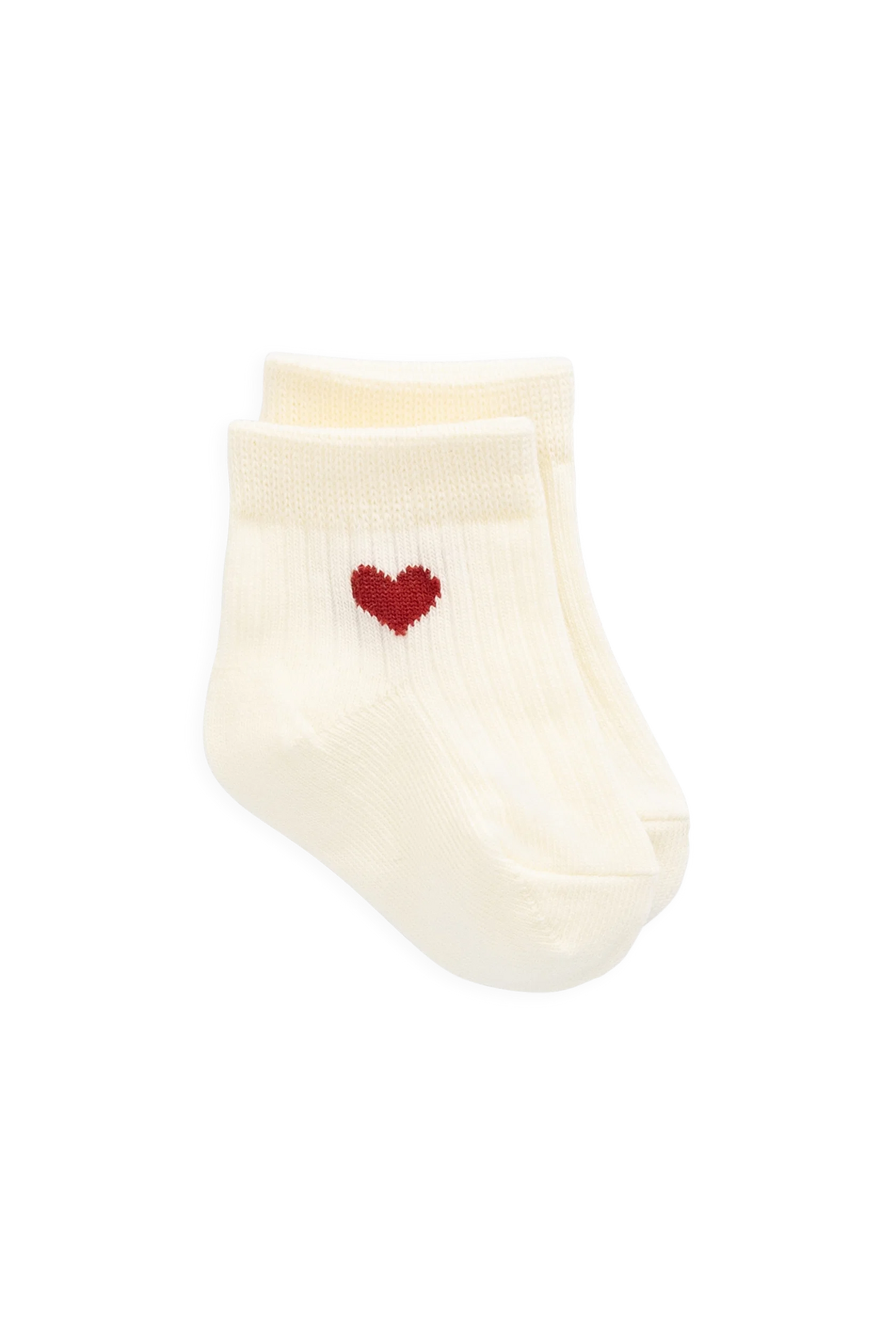 Socks - Bellamy Heart Urban Red - Jamie Kay - Newborn