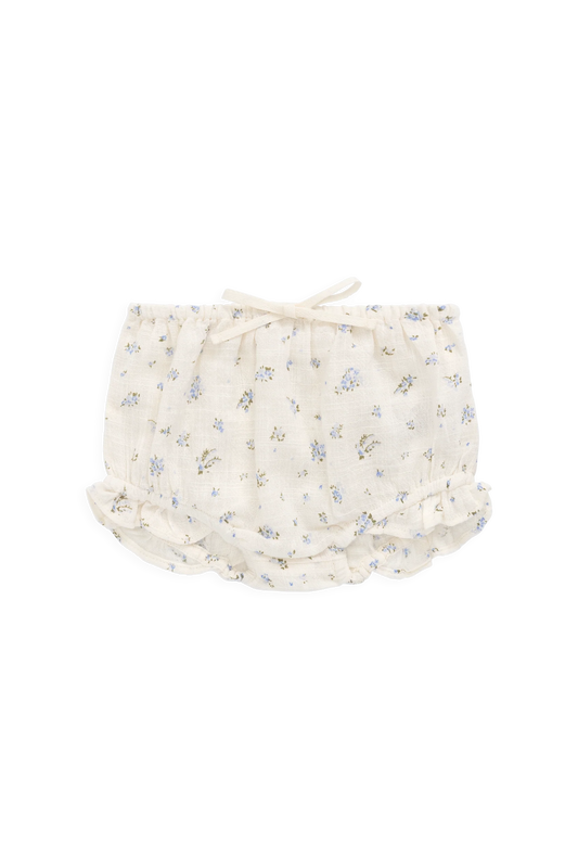 Organic Cotton Frill Bloomer - Juniper Fields Blue - 0-3m