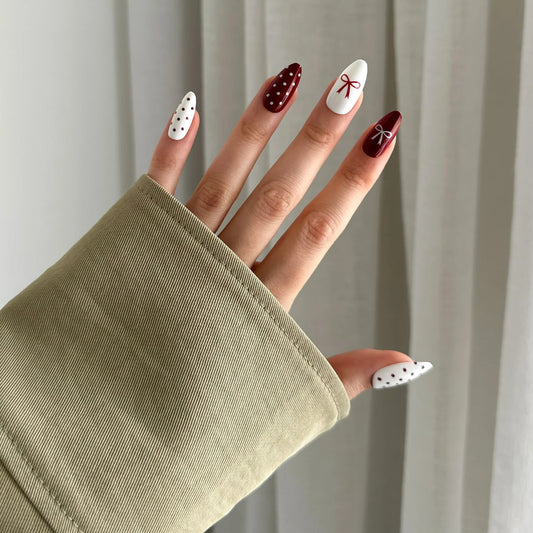 Nail Kit - Christmas Bow (Gel) - Pressing Nails