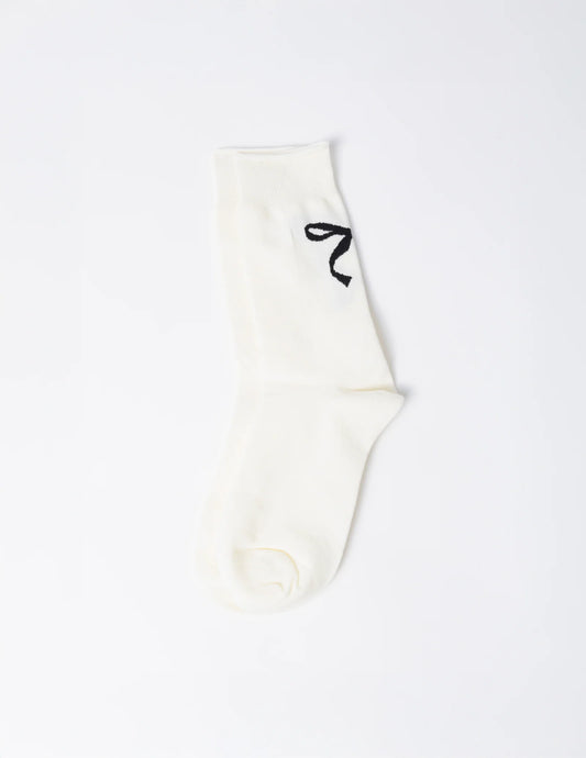 Socks - White with Black Bow - Stella + Gemma