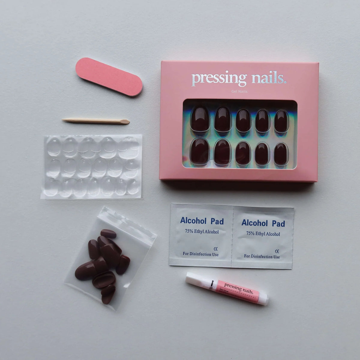 Nail Kit - Brown Oval (Short Oval) - Pressing Nails